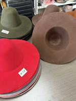 CZ071 Chapeau en feutre à large bord de couleur unie, matière première vierge en poils de lapin non traités pour la fabrication artisanale de chapeaux et la mercerie DIY