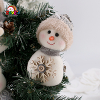 Zaves Ensemble de 3 décorations de Noël en peluche faites à la main de 5 pouces, comprenant un bonhomme de neige et un ours polaire, pour suspendre sur l'arbre, à la maison ou à l'intérieur