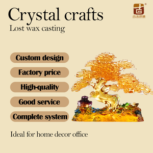 Lớn handmade tiền cây điêu khắc Lost-Wax đúc liuli với đồng tiền vàng thỏi Cóc Phong Thủy cho sự giàu có kinh doanh thành công - Product Image 4