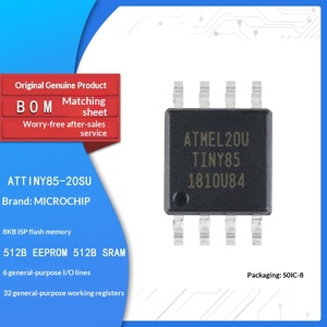 <span class=keywords><strong>ATTINY85</strong></span>-20SU 20MHz 8-bit AVR MCU พร้อมแพคเกจ SOIC-8 spi/ <span class=keywords><strong>I2C</strong></span> /pwm 2.7V-5.5V สำหรับระบบฝังตัวและสำหรับบอร์ดพัฒนา - Product Image 2