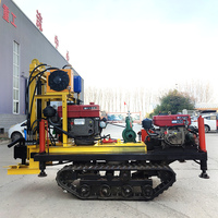 Foreuse hydraulique sur chenilles 22 CV, portable, diesel, 130-260 m, mini-foreuse domestique pour puits d'eau