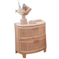 Table de chevet en rotin de style japonais, région nordique, vintage, minimaliste, petite armoire latérale, véritable mini armoire de rangement à double niveau