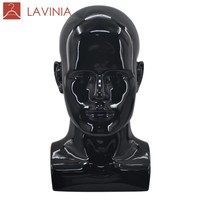 Tête de Mannequin Professionnelle en PVC pour Homme Lavinia, Présentoir pour Perruques, Casques, Bijoux, Foulards, Masques, Lunettes de Soleil, Chapeaux