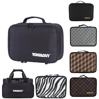 Sac de rangement portable multifonctionnel en PU pour outils de coiffure, étui pour tondeuse électrique et ciseaux de barbier avec fermeture éclair