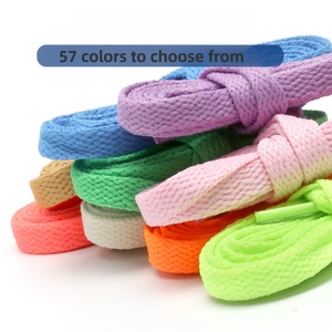 Lacets colorés plats monocouche en polyester de 8mm adaptés aux chaussures en <span class=keywords><strong>toile</strong></span> de <span class=keywords><strong>basket</strong></span>-ball blanc AJ chaussures de sport et de loisirs - Product Image 4