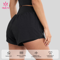 Shorts de course à compression double couche 2 en 1 pour femmes, personnalisés OEM, séchage rapide, légers, avec ceinture élastique, pour le sport et la gym