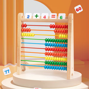 Ábaco de Madera de Cinco Filas con Soporte para <span class=keywords><strong>Primaria</strong></span>, Grados 1 y 2, Material Didáctico para Educación Temprana, Juguete de Matemáticas para Sumas - Product Image 4