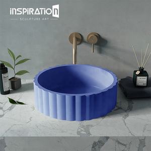 Lavabo à <span class=keywords><strong>colonne</strong></span> en <span class=keywords><strong>pierre</strong></span> artificielle sur pied personnalisable lavabo connecté pour lavabos de salle de bain - Product Image 4