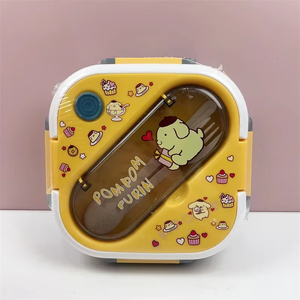 Lonchera Bento Sanrio Kuromi My Melody Hello Kitty de 3 Compartimentos, Doble Nivel, a Prueba de Fugas, Ecológica, de Plástico de Grado Alimenticio, Apta para <span class=keywords><strong>Microondas</strong></span> - Product Image 6