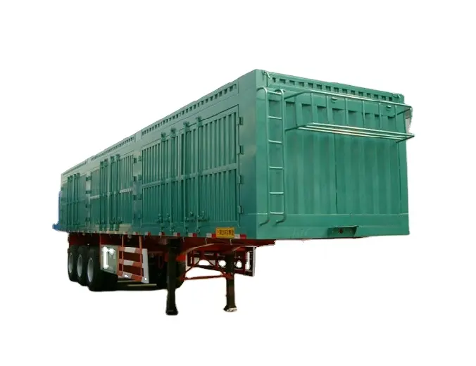 Fabrika özelleştirilmiş 3 kapılar kuru yük kamyoneti kutu römorklar yük 60ton toplu kargo taşımacılığı için ağır 3 Axl perde yarı Tralier