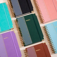 Carnet de budget A5 en cuir PU à spirale avec règle d'indexation et système d'enveloppes pour espèces