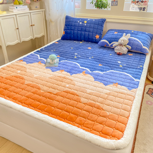<span class=keywords><strong>Surmatelas</strong></span> matelassé en polaire coloré à motif cœur, épais et chaud pour l'hiver - Product Image 2