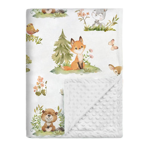 Couverture en minky pour bébé de qualité supérieure avec des motifs de points, d'animaux de la <span class=keywords><strong>jungle</strong></span>, de licornes et d'éléphants, respirante, douce, couverture de sommeil pour nouveau-né - Product Image 2