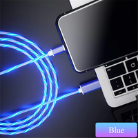 Cable de Carga para Teléfono Móvil con Luz LED de 1M, Cable de Carga Micro USB Tipo C para Samsung, Xiaomi, iPhone