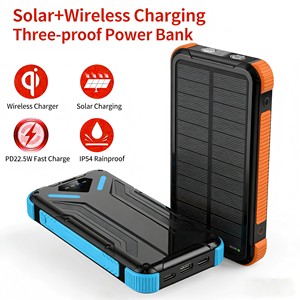 แบตสำรองพลังงานแสงอาทิตย์แบบพกพา 20000 mAh ชาร์จเร็วไร้สาย 15W รองรับ PD22.5W มาตรฐาน IP54 ป้องกันการกระแทก พร้อมไฟแคมป์ปิ้ง ช่องเสียบ USB Type-C สำหรับใช้งานกลางแจ้ง - Product Image 3