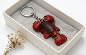 حلقة مفاتيح على شكل جراد البحر مصنوعة من الجلد الطبيعي الصديق للبيئة والمدبوغ نباتياً، تصميم إبداعي على شكل حيوان، حلقة مفاتيح عالية الجودة مخصصة للحقائب - Product Image 4