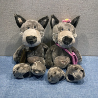 Peluche Loup Réaliste en Gros d'Usine, Sac à Dos Loup pour Couple, Vente Chaude, Logo Personnalisé, Jouet 25cm, Livraison Rapide, En Gros
