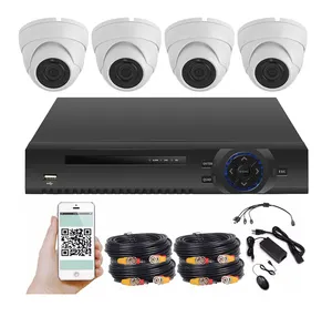 4 Channel 2MP AHD cctv camera set dvr kit analogue cameras with built in microphone for audio voice recording