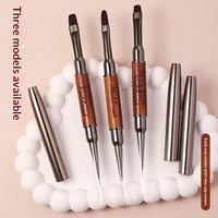 Stylo marqueur professionnel double embout en bois de santal multifonctionnel pour nail art, application fluide, vente en gros