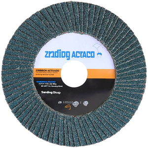 Disco de Láminas Inclinadas de Zirconio 115x22 mm Grano 80 para Lijar Metal - Product Image 2