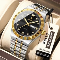 Reloj de Pulsera POEDAGAR 872 para Hombre con Brazalete de Acero Inoxidable, Resistente al Agua y Cuarzo Luminoso