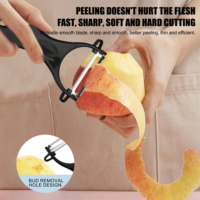 Ensemble de couteaux de cuisine pour une découpe et un épluchage rapides. Lame en acier inoxydable, poignée antidérapante en PP. Ciseaux pour couper les herbes, éplucheur pour enlever les peaux fines.