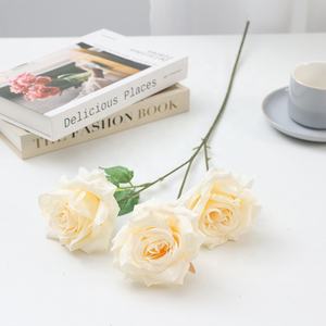 Duofu-JJ vendita calda vero tocco Rose artificiali con molte teste di seta Champagne rosa festa di nozze decorazione <span class=keywords><strong>fiori</strong></span> <span class=keywords><strong>Boutique</strong></span> - Product Image 3