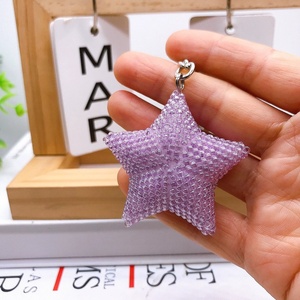 Dainty Women Handbag Charm Accessories Girls Bucket Bag Decoration Handmade Birthday Gift Tiny Seed Beads Cute <b>Star</b> Keychain - Product Image 3