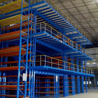 Structure modulaire à combinaison libre pour entrepôt à faible hauteur, pour stockage de composants de rechange, avec rayonnage à plusieurs niveaux et mezzanine en acier froid