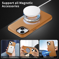 Pour iPhone 13 14 15 16 17 18 Pro Max N52 Coque de téléphone en cuir PU magnétique puissant avec protection arrière