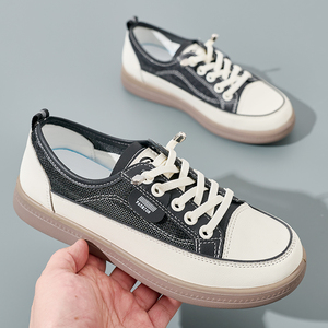 Bairuilun รองเท้าผ้าใบผู้หญิงพื้นนุ่มสีขาวอเนกประสงค์, รองเท้าลำลองหัวมนแบบเบากันลื่นสไตล์เกาหลีขายส่ง - Product Image 2