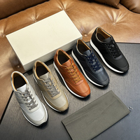 Baskets en cuir véritable pour hommes, à lacets, style rétro, chaussures de marche en cuir pleine fleur, décontractées et habillées, style italien, luxe original