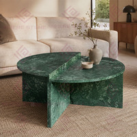 Tables basses en marbre vert foncé, style nordique simple et élégant, en pierre naturelle, tables gigognes pour salon, meubles de maison