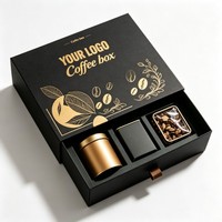 Boîte cadeau de café haut de gamme en gros, boîte cadeau rigide personnalisée en papier, boîtes de café à l'encre de soja, sachets de café, emballage cadeau