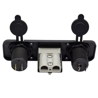 Prise de chargeur de voiture 3-en-1 avec 2 ports USB, connecteur rapide de batterie 50 ampères, prise allume-cigare 12V pour camping-car, bateau, camion