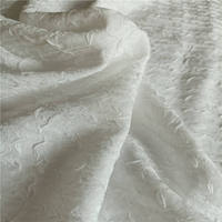 Tissu en crêpe extensible en polyester froissé doublement laminé à carreaux jacquard 3D