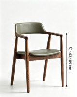 Chaise de salle à manger moderne en cuir avec dossier amovible et pieds en métal – Écologique et durable pour la maison, le bureau, la salle à manger, le salon, la chambre
