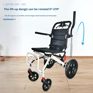 Fauteuil roulant manuel pliable léger de qualité supérieure avec roues verrouillables pour les soins à domicile des personnes âgées - Product Image 4