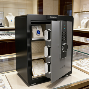 Caja Fuerte Pequeña de Acero A6-45 con Cerradura de Huella Digital y Código Electrónico para <span class=keywords><strong>Hogar</strong></span>, Hospital, Escuela, Dormitorio, Hotel, Banco - Product Image 1