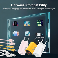 Chargeur mural de voyage super rapide 30W GaN double USB C PD QC3.0 5A OTP avec prise EU, logo personnalisé OEM ODM, universel pour ordinateur portable et téléphone portable