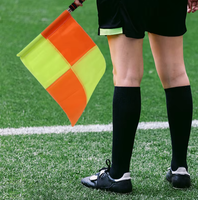 Drapeaux d'arbitre de football bicolores rouge et jaune, portables, avec sangle réglable, personnalisables avec logo, vente en gros, orange, les plus vendus