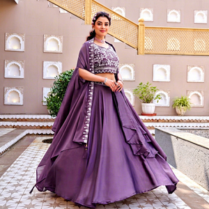 Traditional Indian Pakistani <b>Women</b> <b>Lehenga</b> Choli Green Embroidered Floor-Length Loose Fit Wedding Wear - Product Image 1