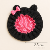 Bonnet de nuit en peluche de luxe pour femme, motif léopard, avec capuche protectrice, pour le sommeil, le coiffage et les soins capillaires
