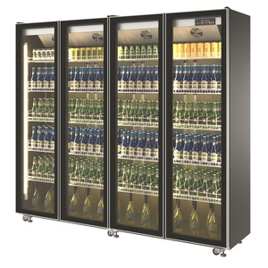 YINZHENG Vitrine réfrigérée personnalisée à quatre portes vitrées pour supermarché, bar, bières et boissons, grand réfrigérateur à vin rouge - Product Image 1