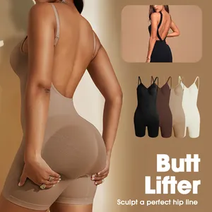Vô hình backless bodysuit Tummy kiểm soát quần short Slimming liền mạch đầy đủ cơ thể Shaper
