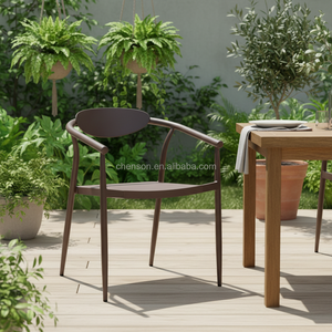 Chaises empilables en aluminium simples pour salle à manger, meubles de salle à manger en gros, chaises de patio modernes brunes pour table de <span class=keywords><strong>restaurant</strong></span> - Product Image 5