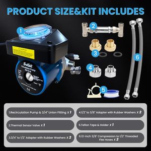 Frutlait Circulation Pump Rs15 6 With Timer For Indoor Use 115v 60hz Blue Metal Water <b>Heater</b> Parts - Product Image 2