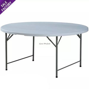 Sinoperfect Outdoor Hotel Camping Party Event Banquet Wedding Portable Round Plastic 4 5 6Ft <b>Folding</b> Picnic Dining <b>Table</b> - Product Image 1