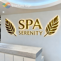 Logo mural lumineux personnalisé, lettres lumineuses, panneau lumineux, enseignes lumineuses LED pour les salons, les zones de réception, la décoration