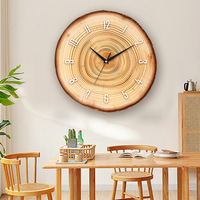 Horloge murale en bois en forme d'engrenage, motif chat et fleurs, affichage à aiguilles, silencieuse, décorative, pour salon et décoration intérieure